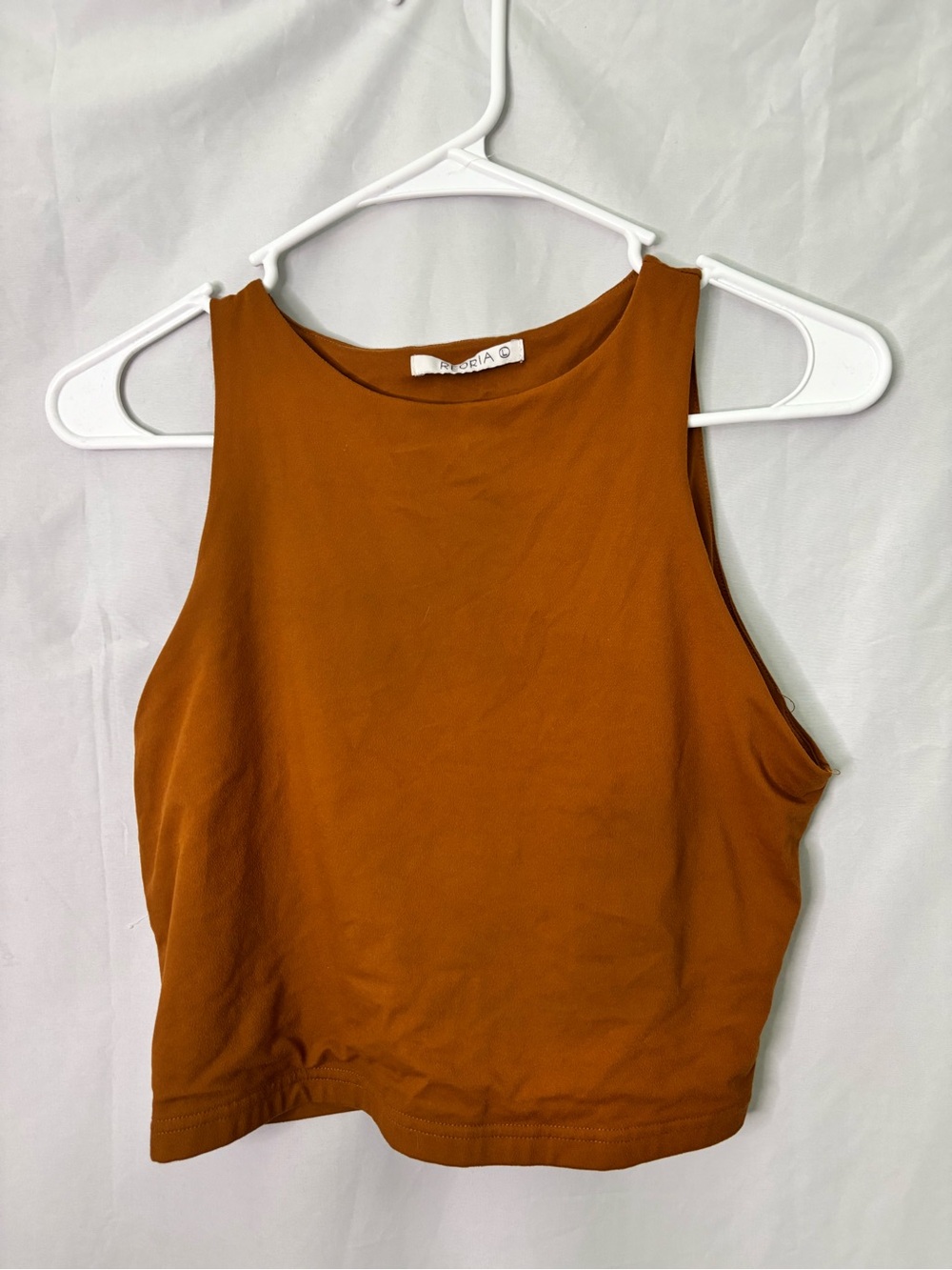 ReoRia Rust Orange Crop Tank Top - Women's Sleeveless